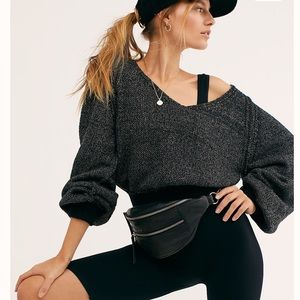 NWT Free People V Neck Riptide Slouchy Sweater Chunky